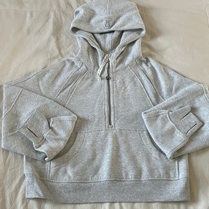 Lulu Lemon Gray Scuba Oversized Half-Zip Hoodie XS/S
